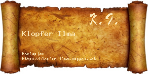 Klopfer Ilma névjegykártya